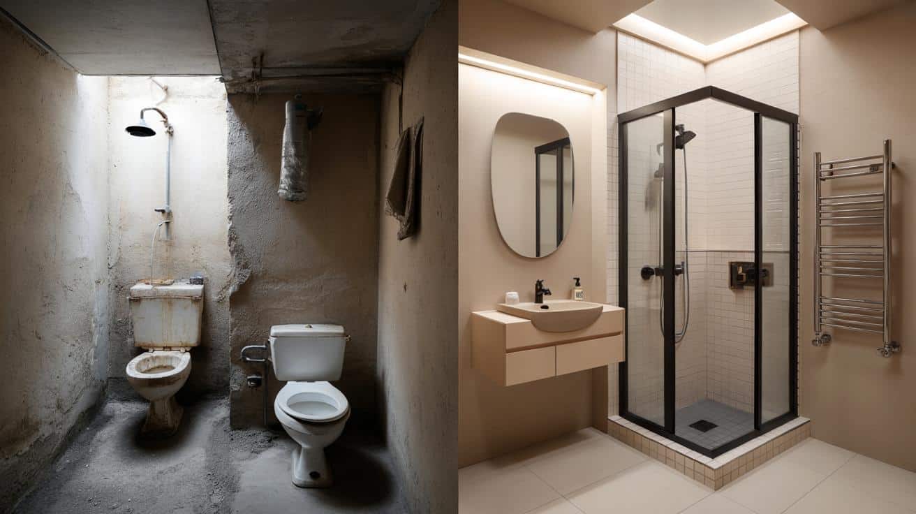 Metamorfoza mikrołazienki: z ruiny w nowoczesny kącik spa