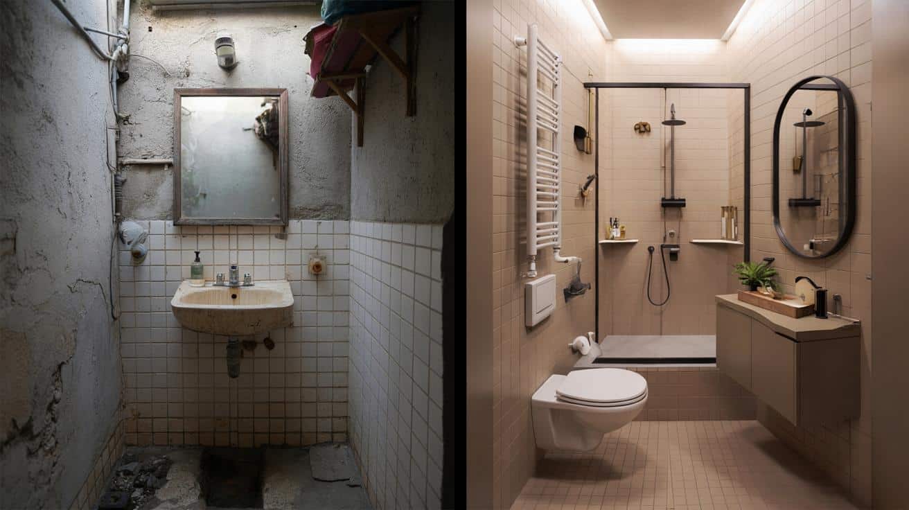 Metamorfoza mikrołazienki: z ruiny w nowoczesny, komfortowy kącik