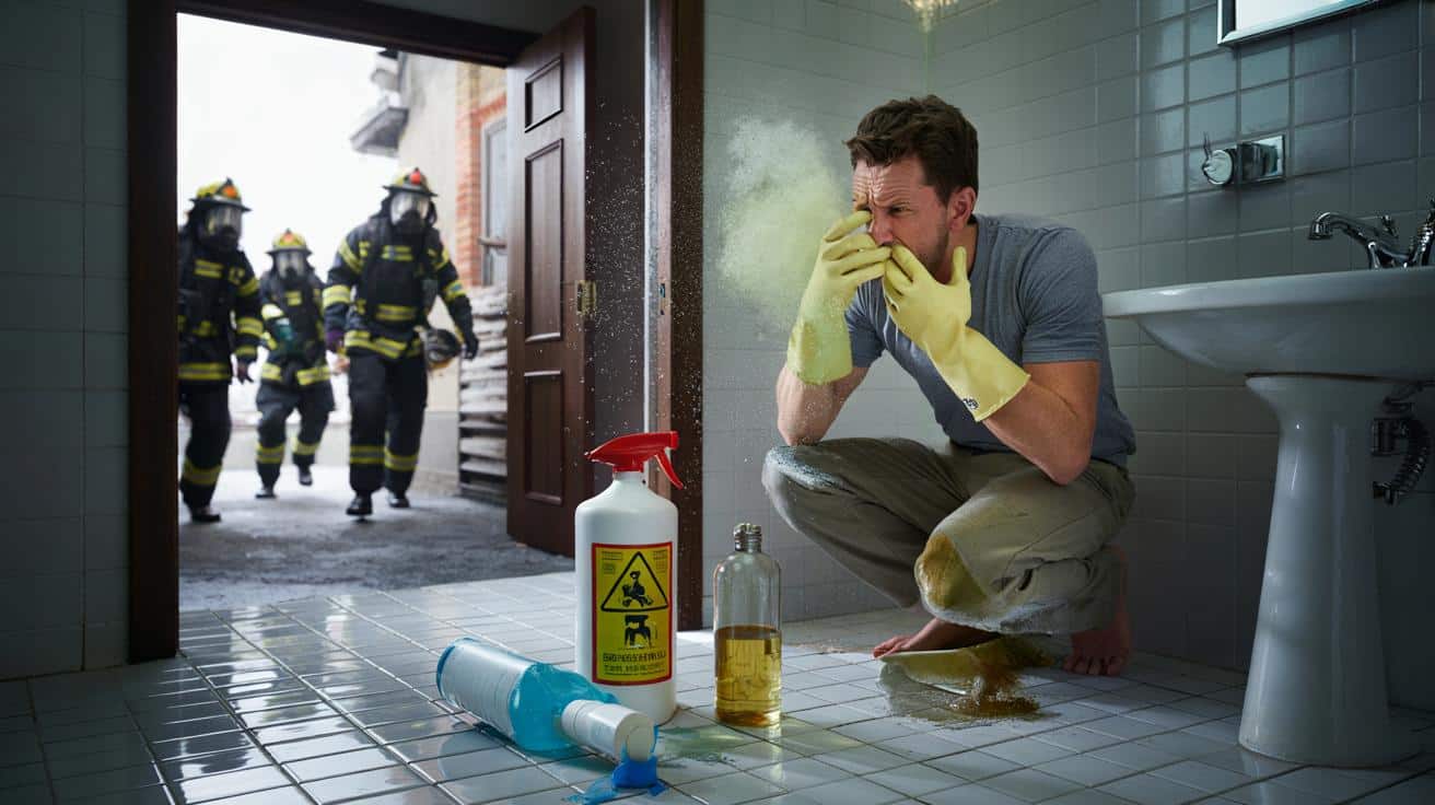 Mieszanka wybielacza z octem w łazience. 13 strażaków ruszyło na ratunek