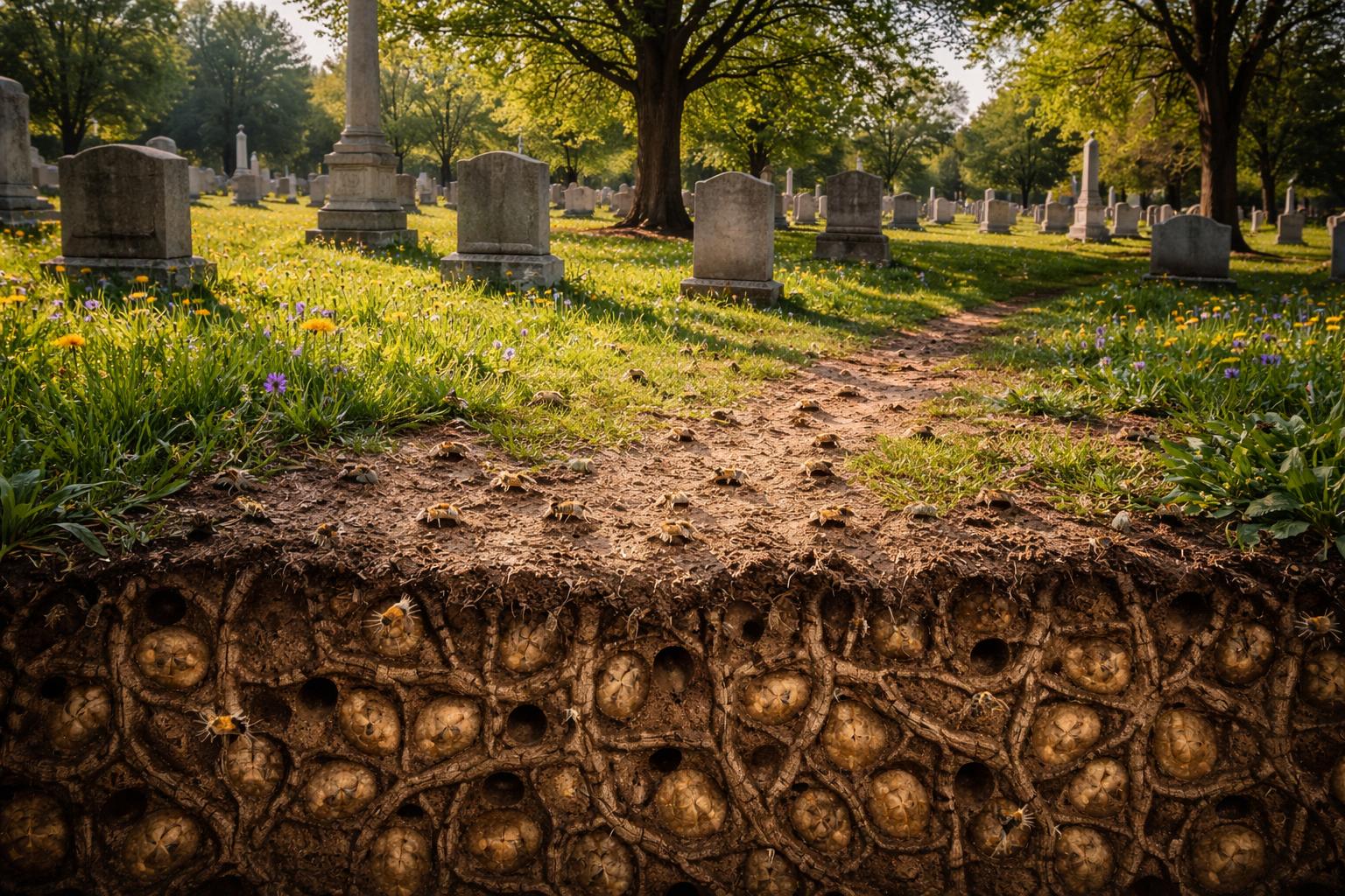 Miliony pszczół pod cmentarzem w USA. Naukowcy policzyli niewyobrażalną liczbę