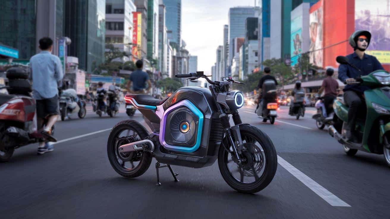 Motocykl jak z kosmosu: elektryczna maszyna, która sama trzyma równowagę i jeździ bez kierowcy