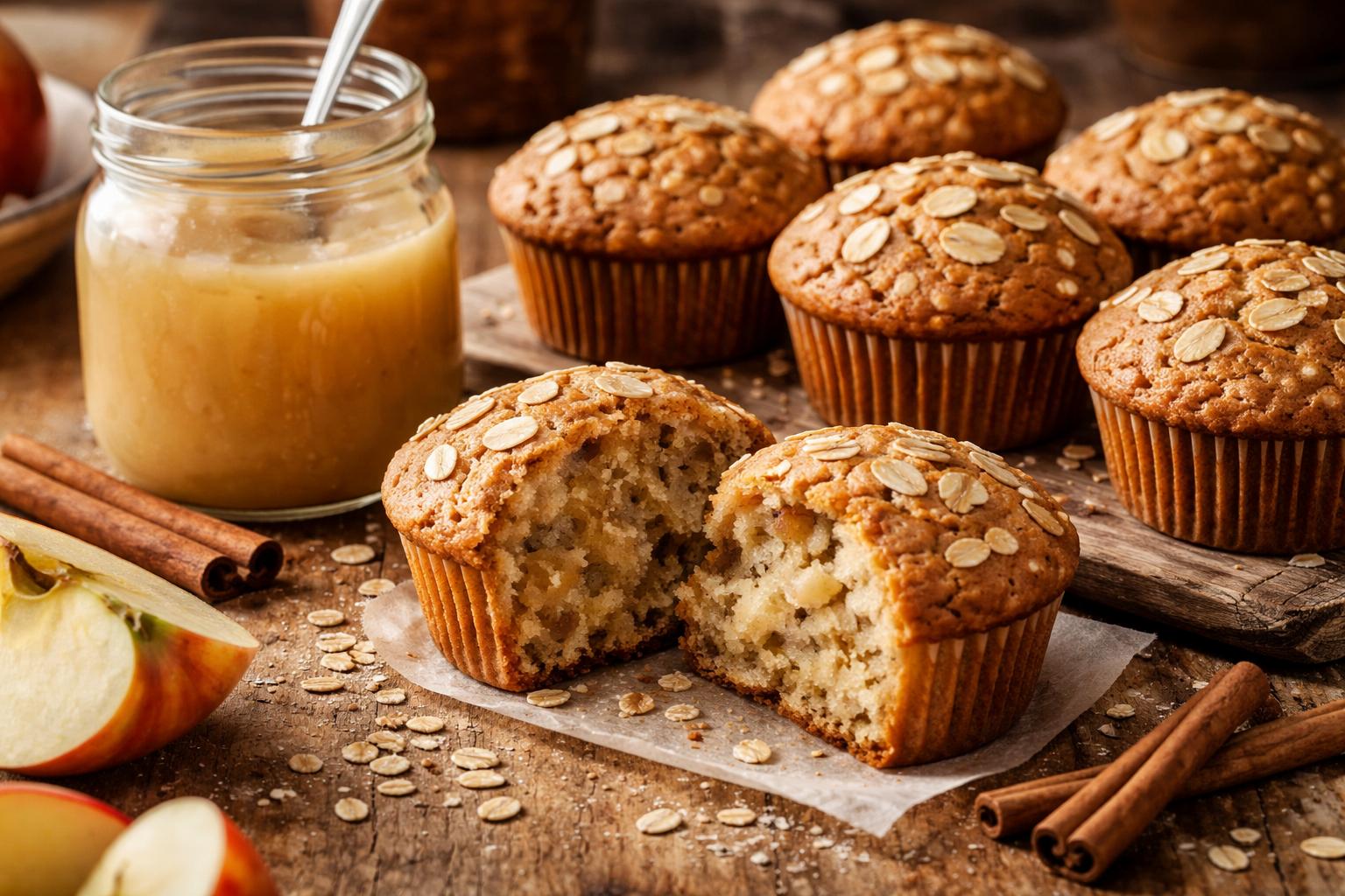 Muffinki jabłkowo‑owsiane bez masła: puszyste, lekkie i z jednego słoiczka