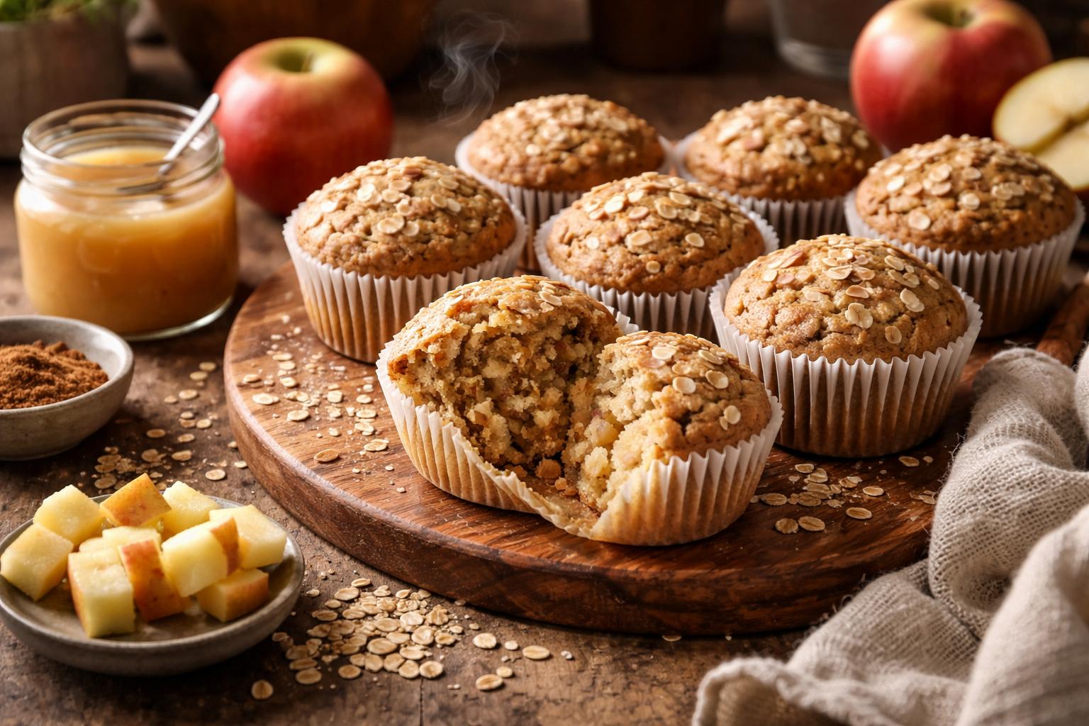 Muffiny jabłkowo-owsiane bez masła: prosty trik z domowej szafki