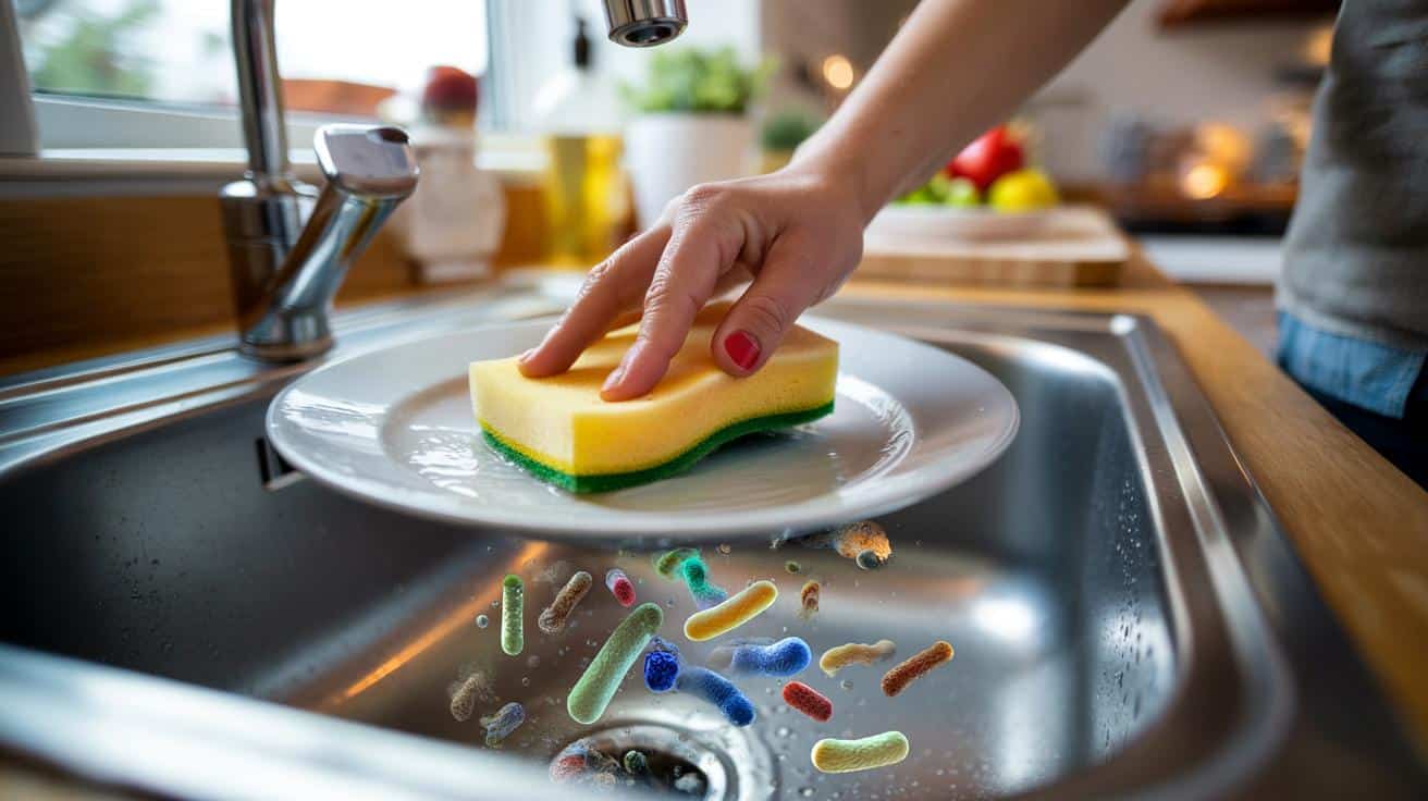 Myjesz naczynia gąbką zmywającą od spodu? Tam mieszka najwięcej bakterii