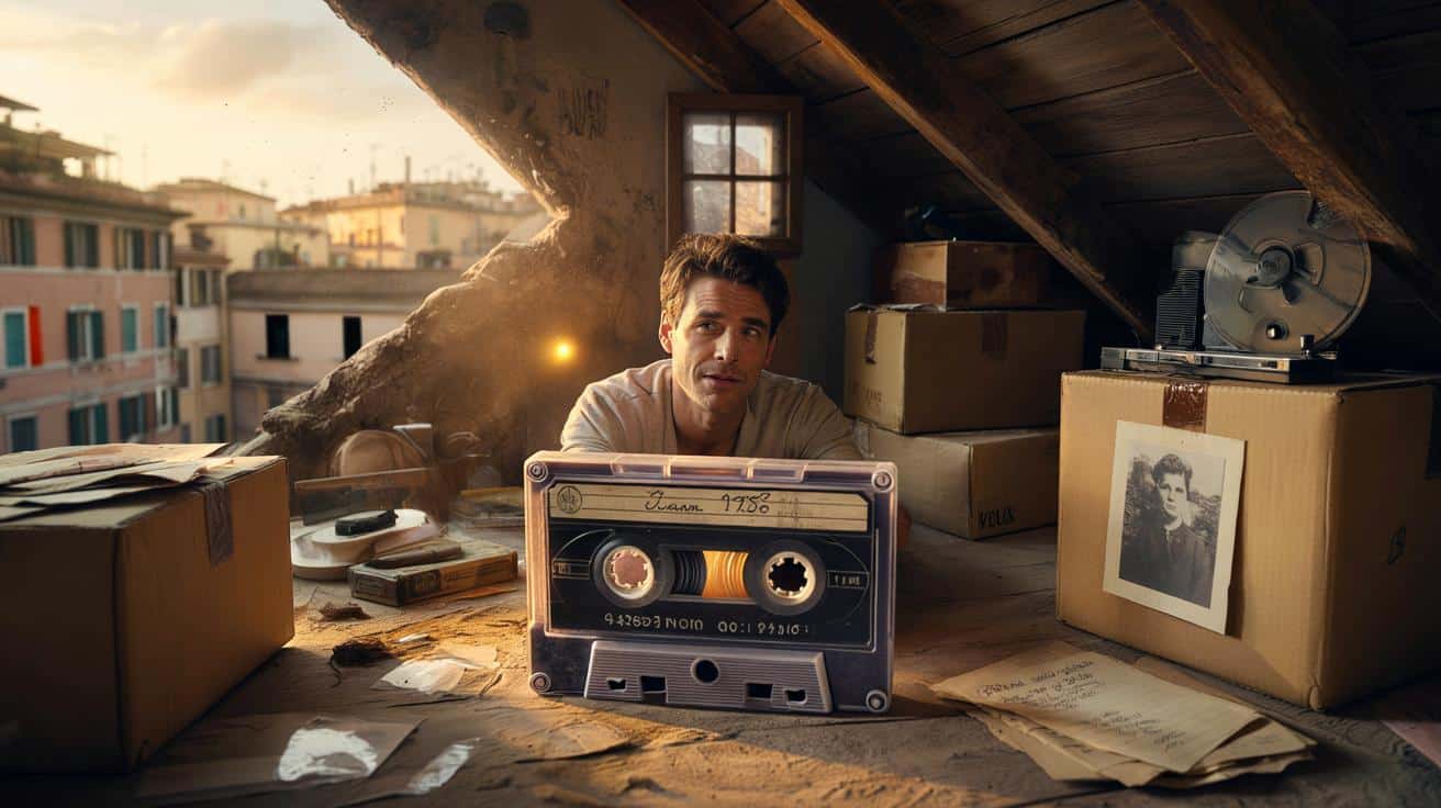 Na strychu znajduje kasetę z 1968 roku. Teraz szuka prawowitej rodziny