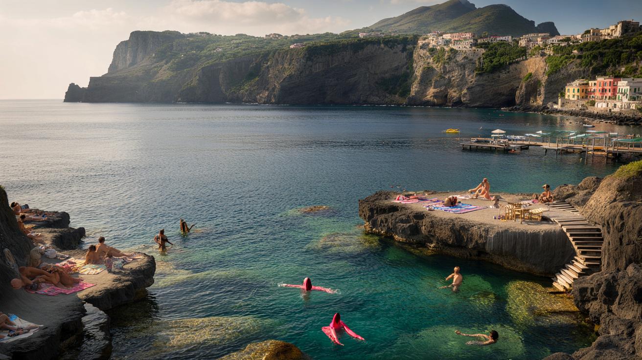 Najpiękniejsze wybrzeże Kampanii: skaliste zatoki Sorrento jak naturalne baseny