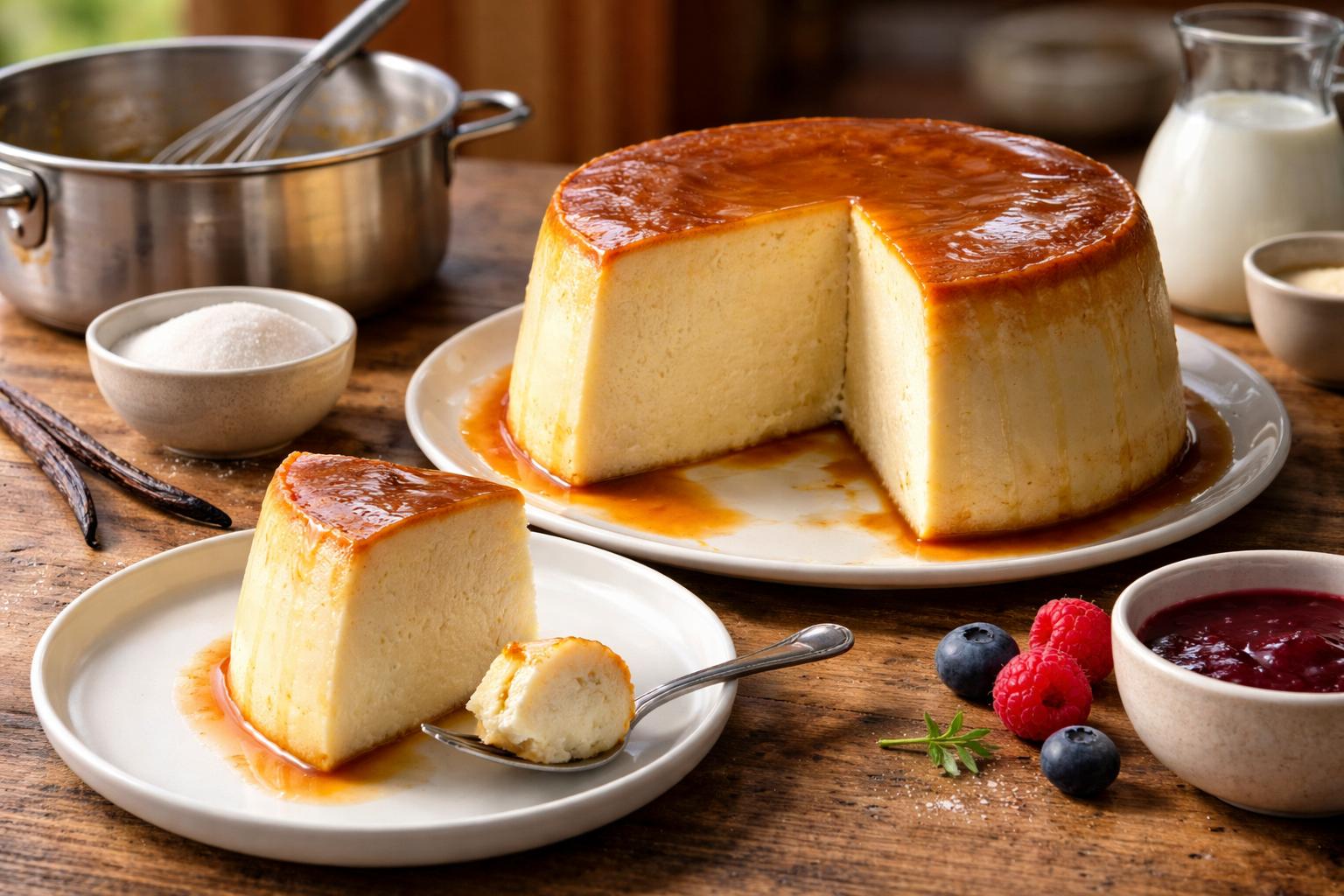 Najprostszy deser bez spodu: kremowy waniliowy flan z jednego garnka