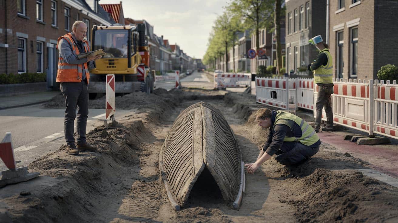 Niderlandzcy robotnicy trafili na średniowieczny statek pod zwykłą ulicą