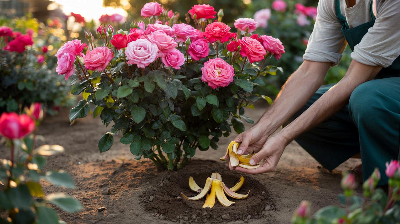Nie wyrzucaj skórek z banana: prosty trik na róże w nieustannym rozkwicie