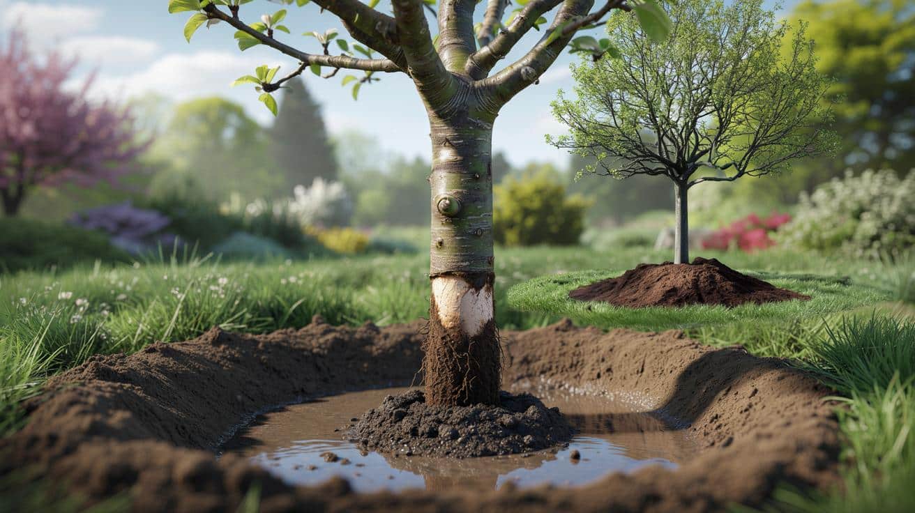 Nie zasypuj tego miejsca na pniu. Przez ten błąd drzewko owocowe nigdy nie zakwitnie