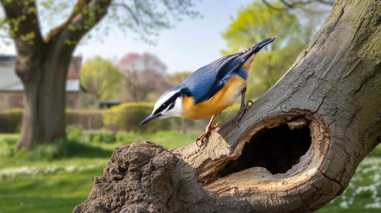 Niebiesko-pomarańczowy „akrobata” wraca w kwietniu do ogrodów. Jak go przyciągnąć?