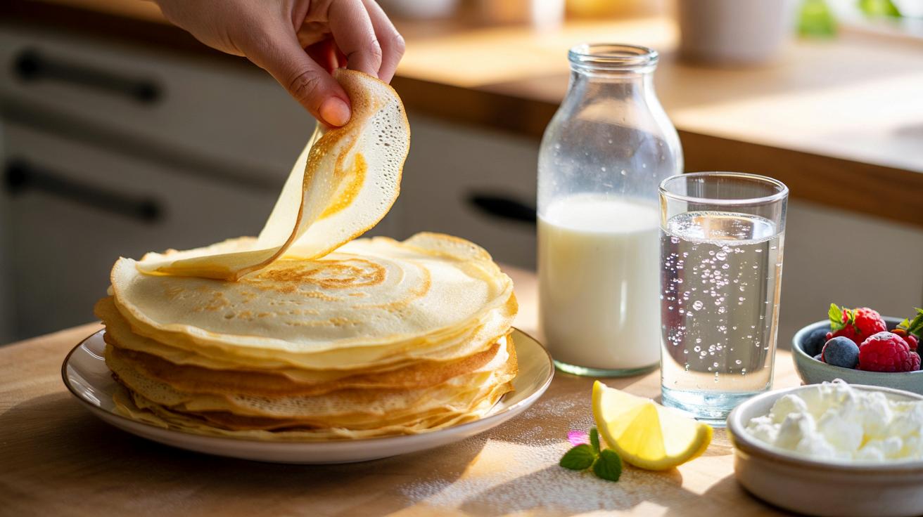 Niezwykle lekkie naleśniki: zamień połowę mleka na ten prosty dodatek