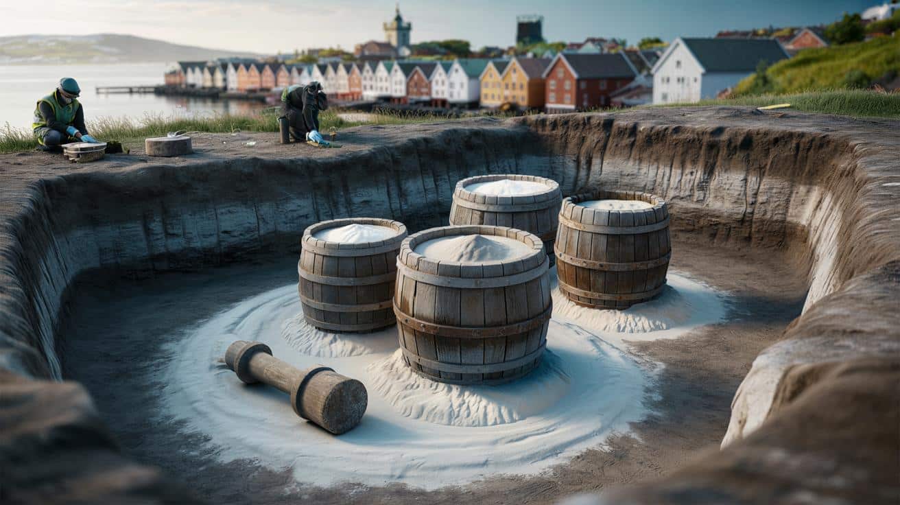 Norwegia: 400‑letnie beczki z wapnem odsłaniają tajemnice budowy miasta