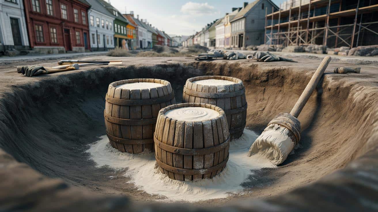 Norwegia: 400‑letnie beczki z wapnem odsłaniają tajemnicę budowy miasta