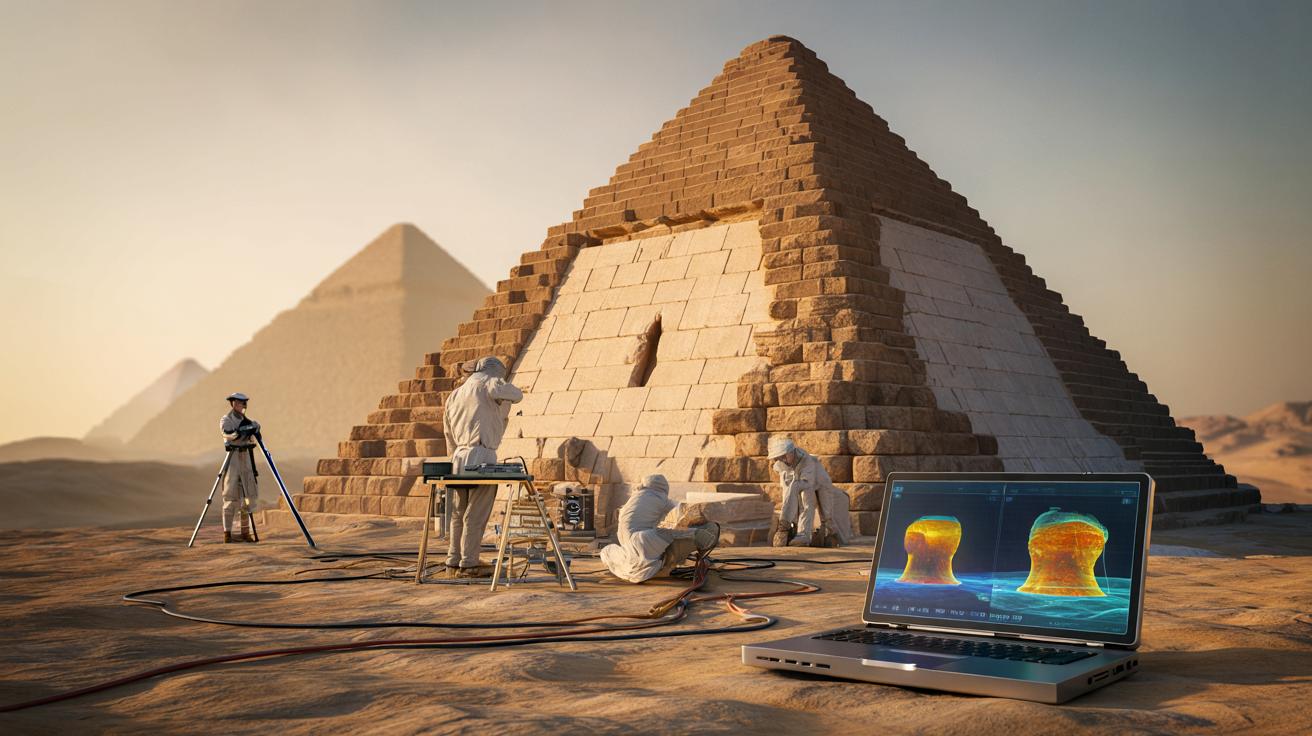 Nowe przejścia w piramidzie w Gizie? Naukowcy namierzają dwie ukryte komory