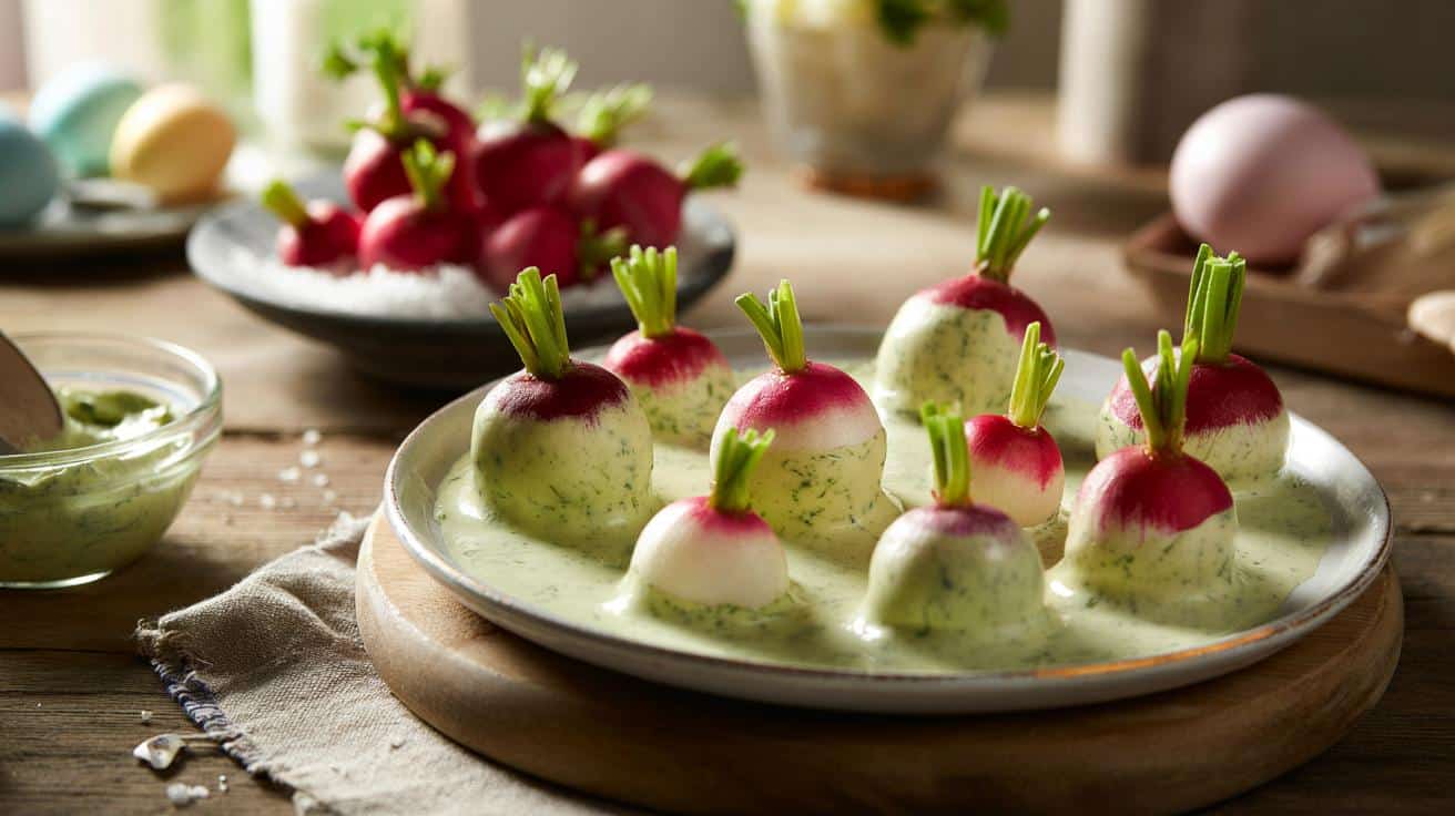 Nowy hit na wielkanocne przyjęcia: kolorowe rzodkiewki w ziołowym maśle