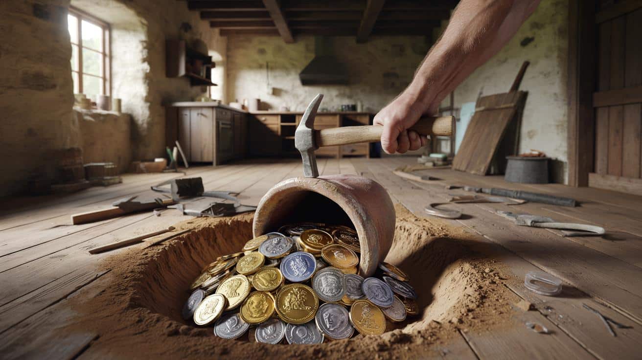 Remont starej kuchni zamienił się w sensację, gdy pod podłogą odkryli skarb wart prawdziwą fortunę