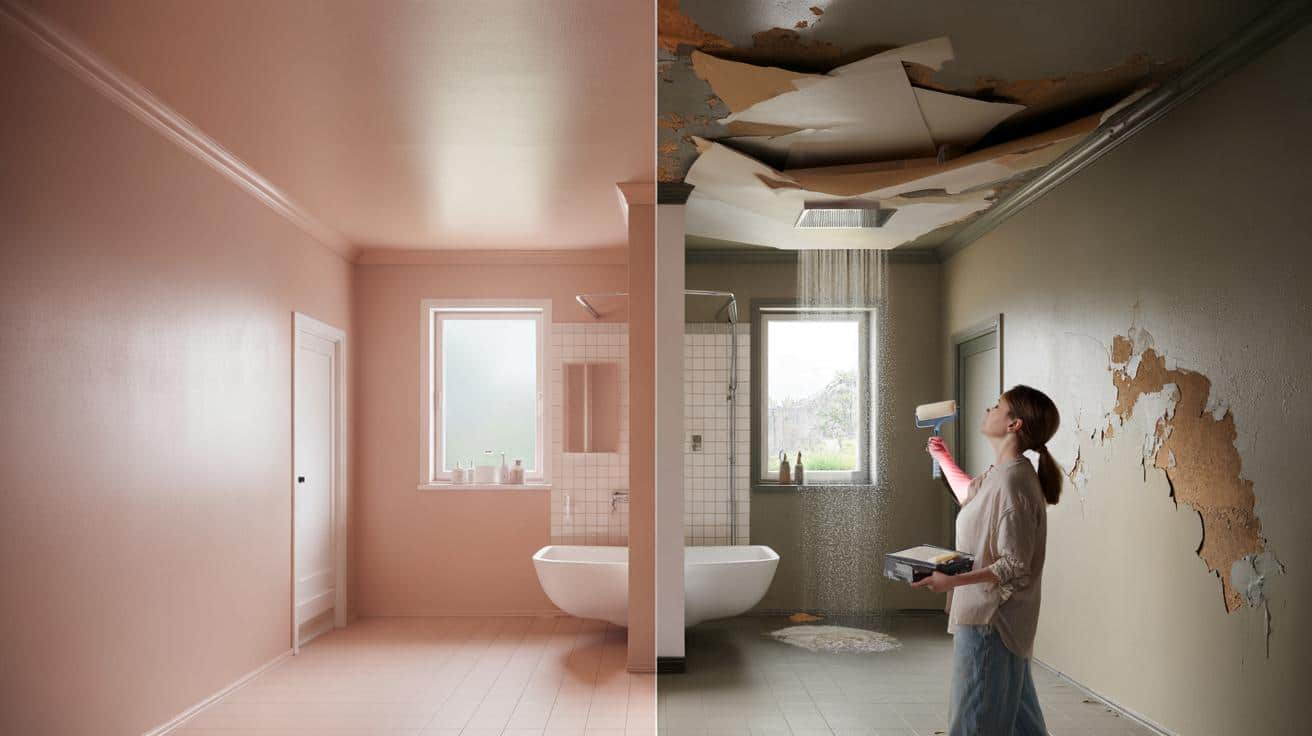 Odmalowała łazienkę na wiosnę. Po roku zobaczyła koszmar na suficie