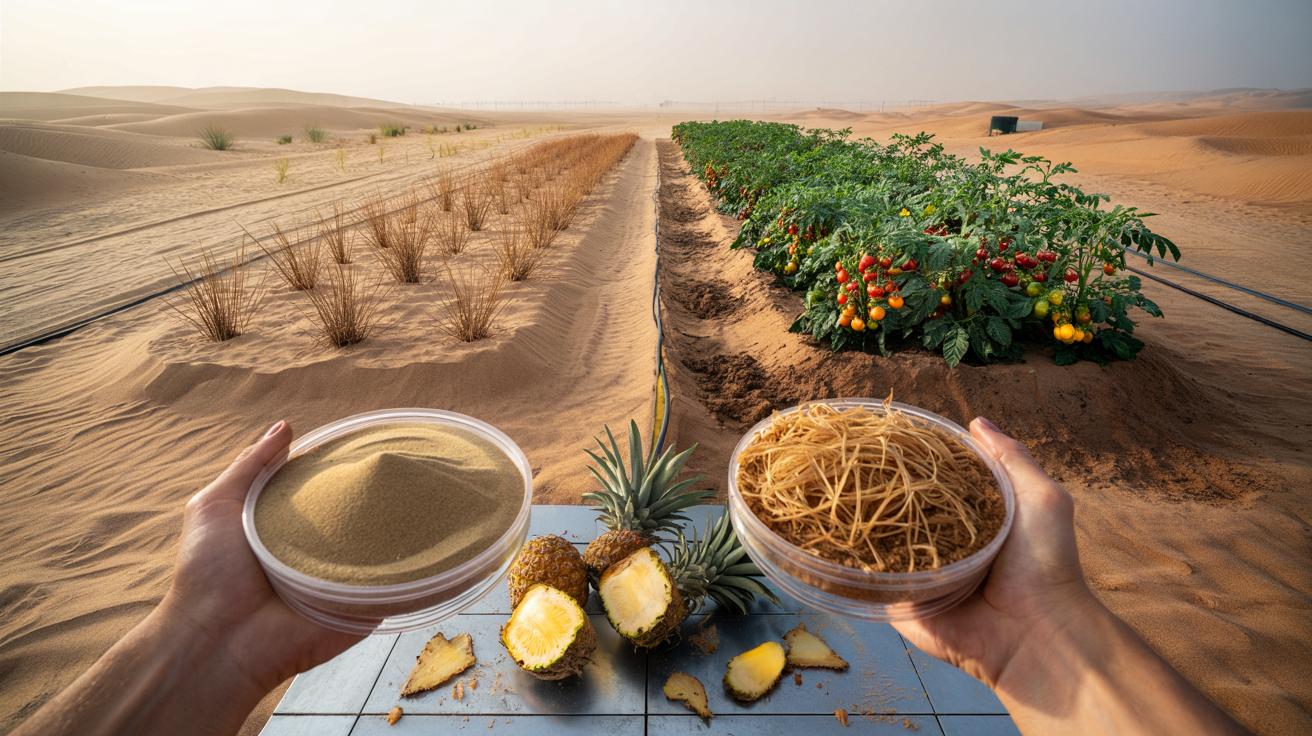Odpady z ananasa ratują pustynne uprawy: przełom w zatrzymywaniu wody w piasku