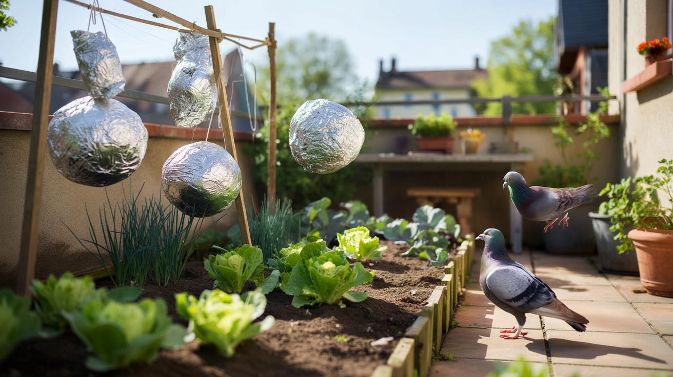 Ogrodnicy wieszają folię aluminiową. Zaskakujący trik na gołębie