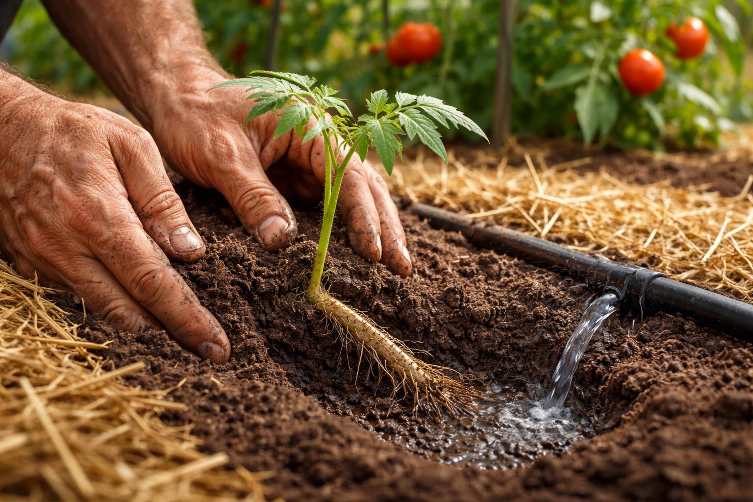 Ogrodnik zdradził, jak głęboko sadzić pomidory, żeby nie łapały zarazy