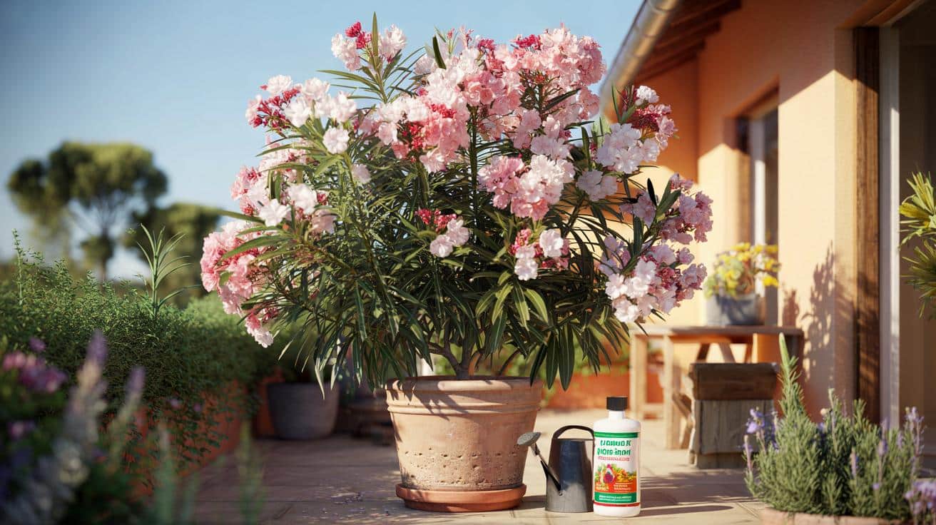 Oleander obsypany kwiatami całe lato? Jedna zasada robi różnicę