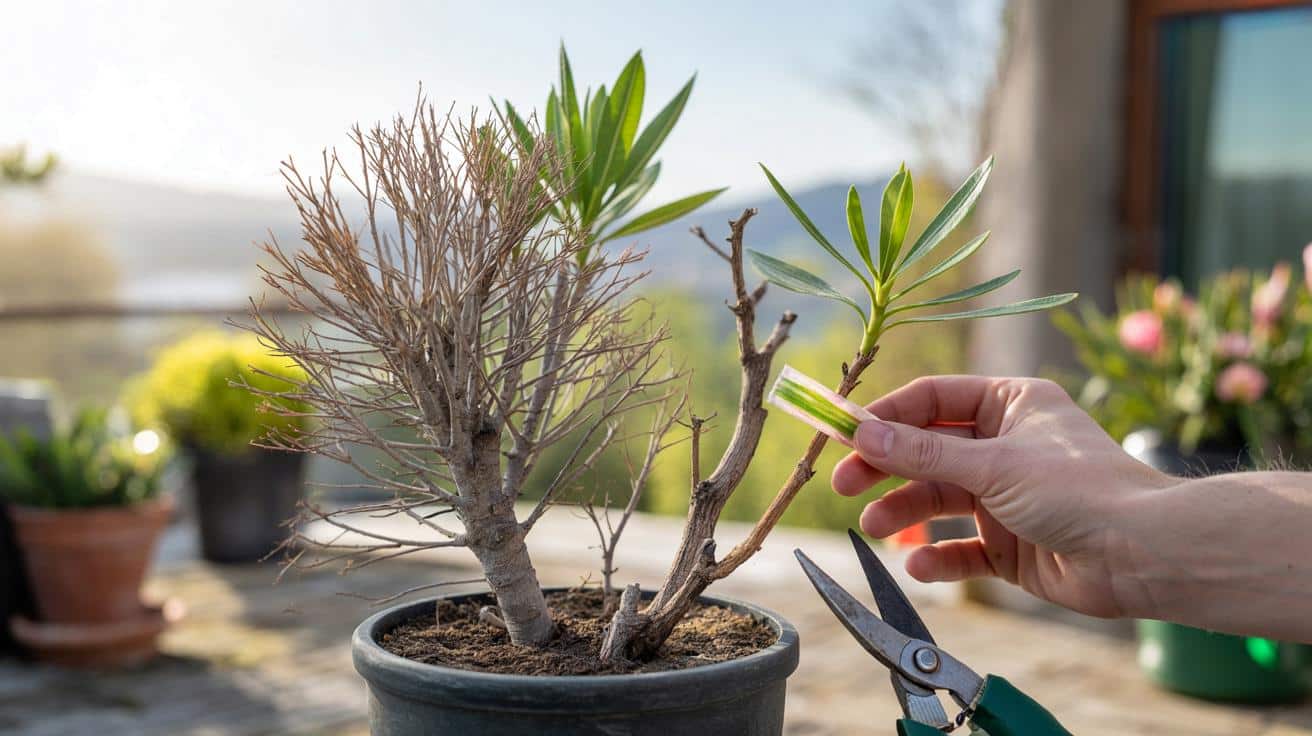 Oleander po zimie wygląda jak martwy? Sprawdź te wiosenne triki