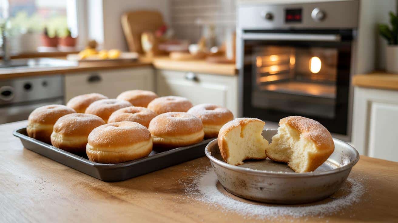 Pączki z piekarnika zamiast z oleju: miękkie, lekkie i w cukrze