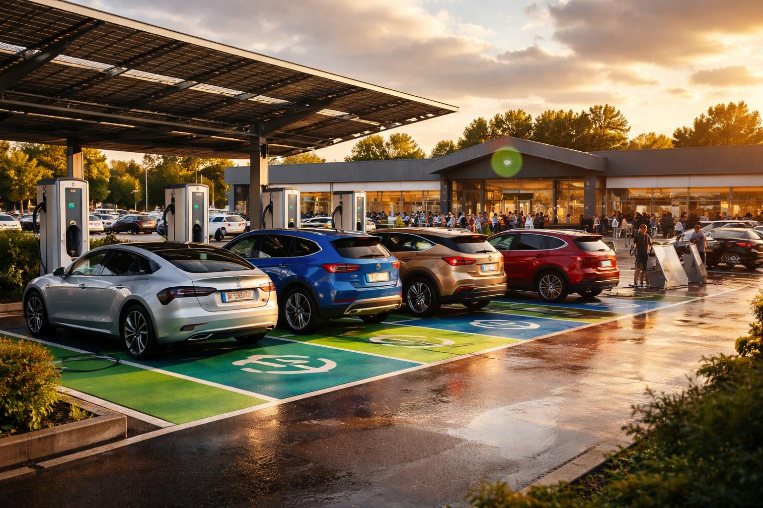 Parkingi supermarketów zmieniają się w stacje ładowania aut elektrycznych