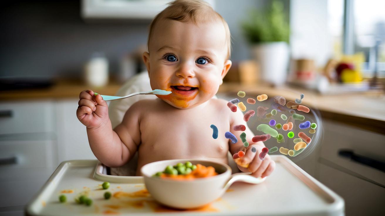 Pierwsze papki, całe życie odporności: co robią stałe pokarmy w jelitach niemowlęcia