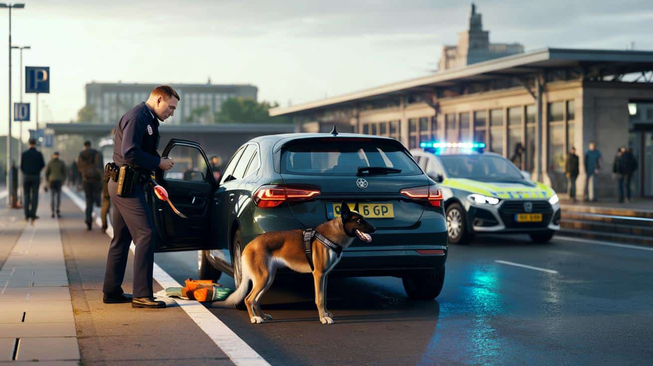 Pies policyjny zatrzymuje się przy aucie pod dworcem. To, co w bagażniku, kończy cały proceder