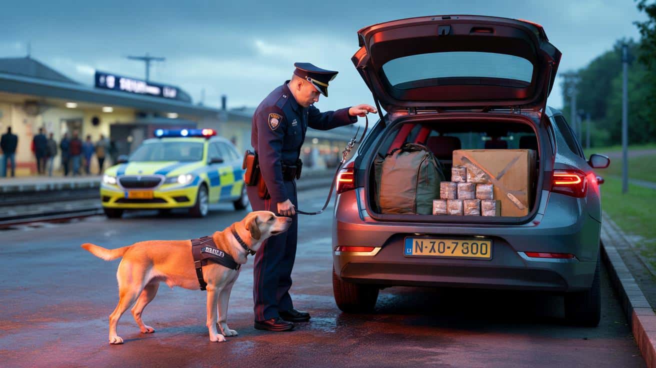 Pies policyjny zatrzymuje się przy aucie. To, co w bagażniku, kończy narkotykowy proceder