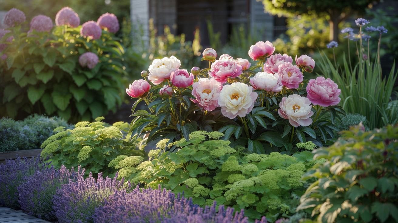 Piwonie w duecie z tymi roślinami kwitną jeszcze obficiej i zachwycają przez całe lato