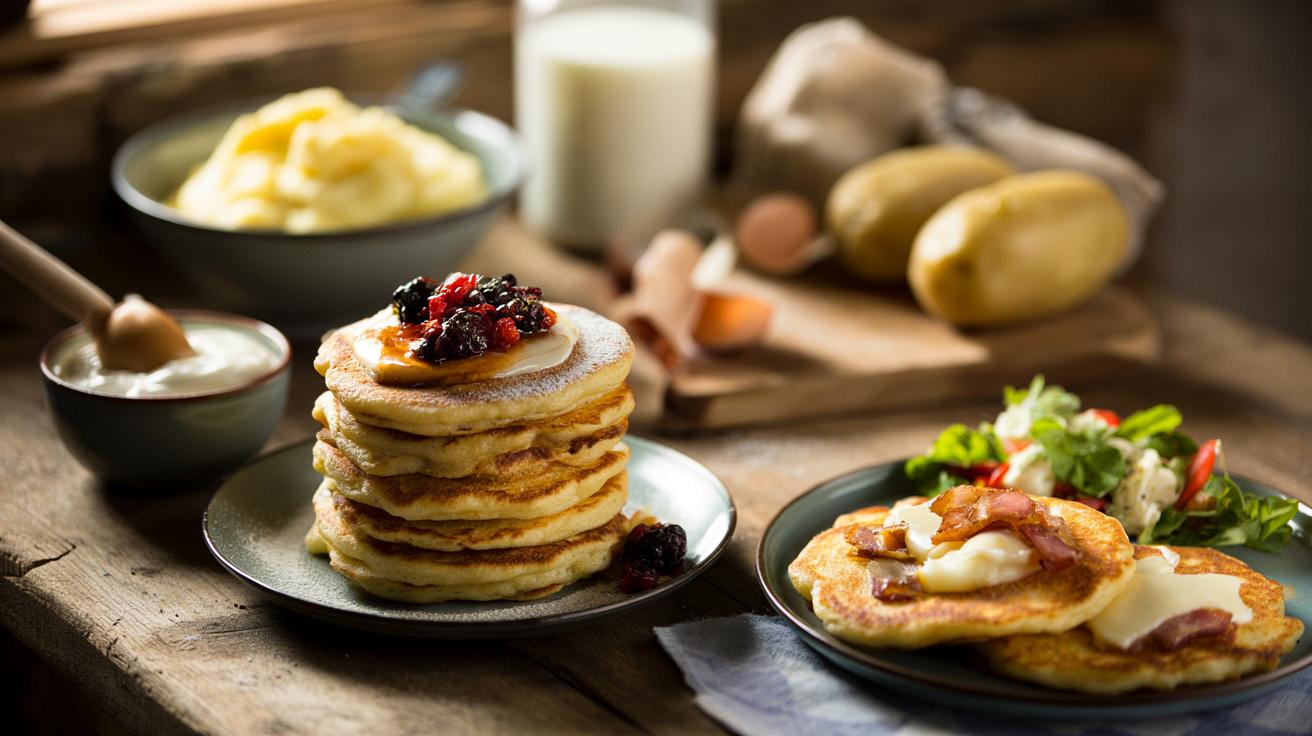 Placki ziemniaczane jak puszyste naleśniki: genialny patent z gotowanych ziemniaków