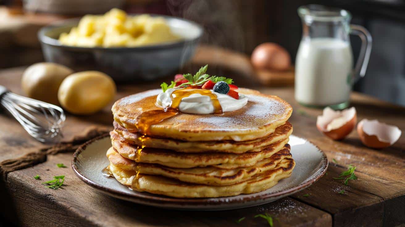 Placki ziemniaczane jak puszyste naleśniki: hit z gotowanych kartofli