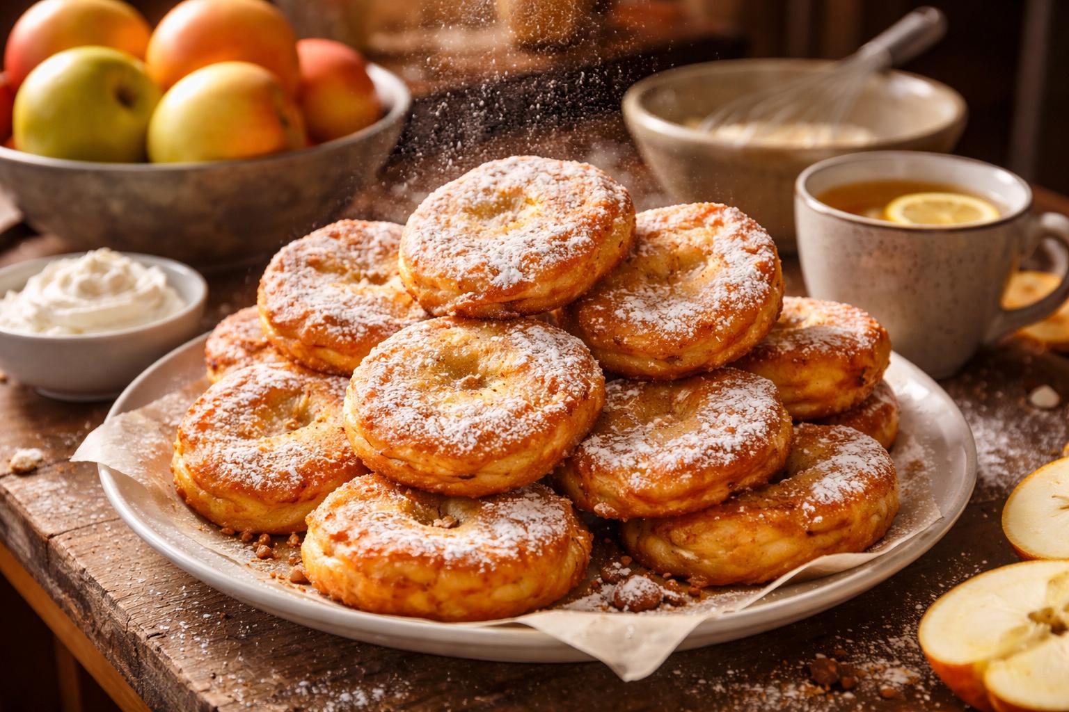 Placuszki z jabłkami jak z karnawału: banalnie proste, lekkie i puszyste