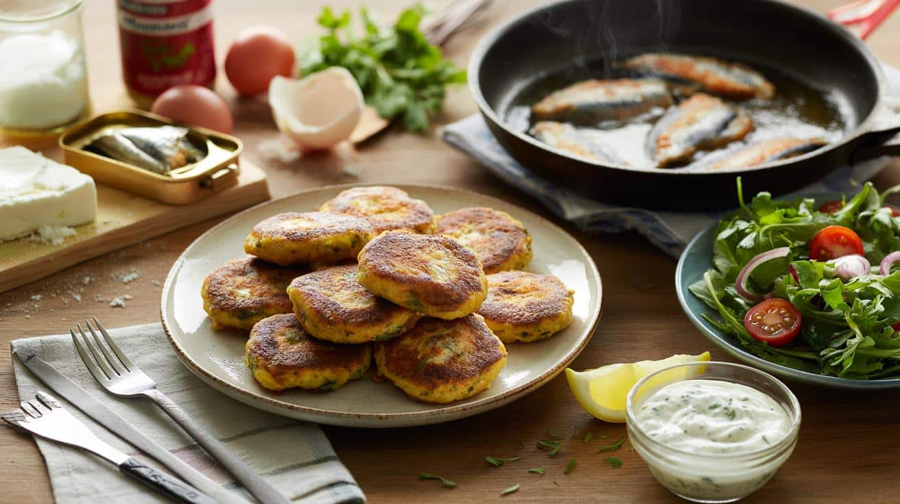 Placuszki z sardynek z patelni – szybki lekki obiad pełen białka