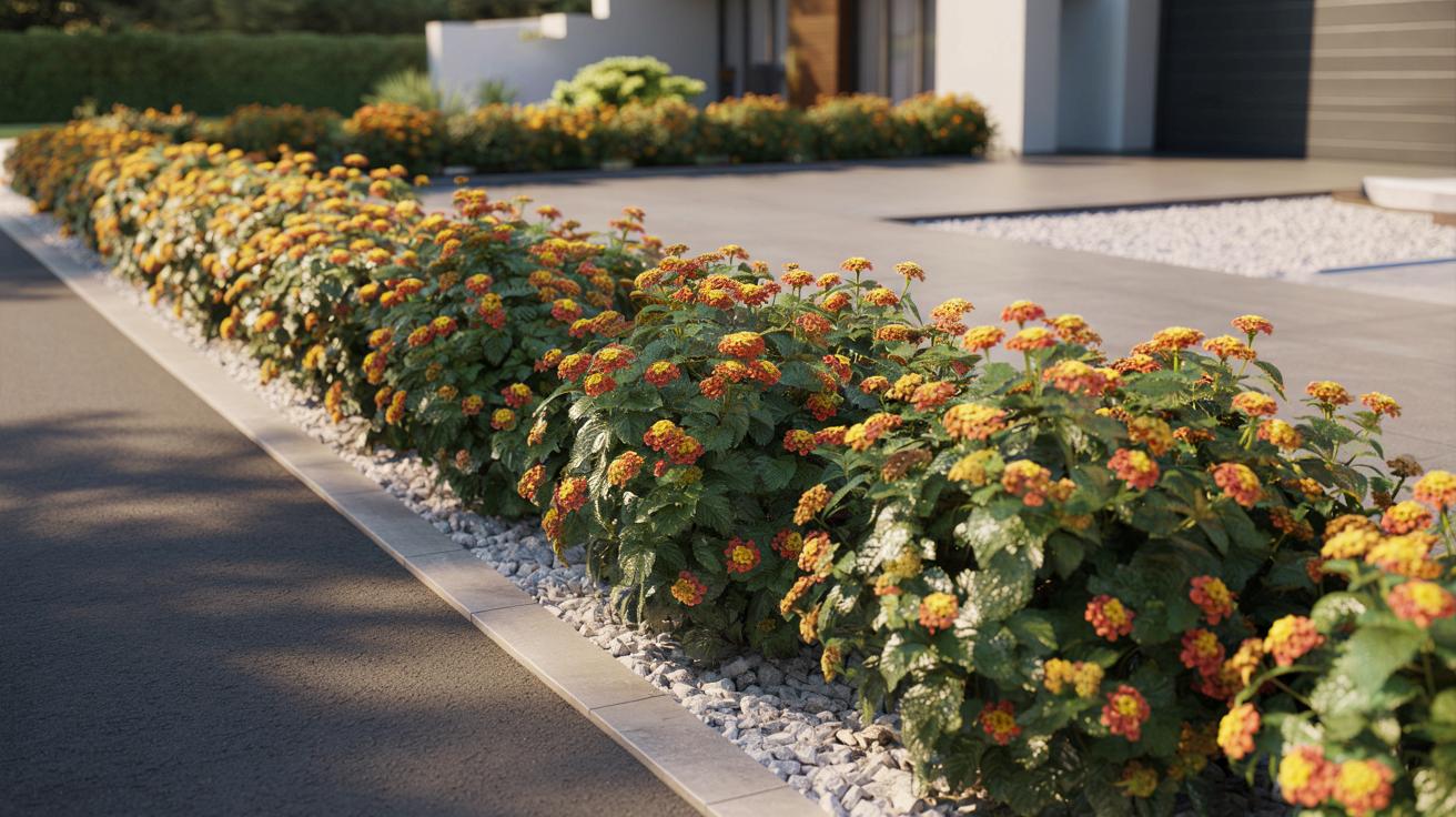 Płonąca czerwień przy podjeździe: krzew, który kocha żar asfaltu