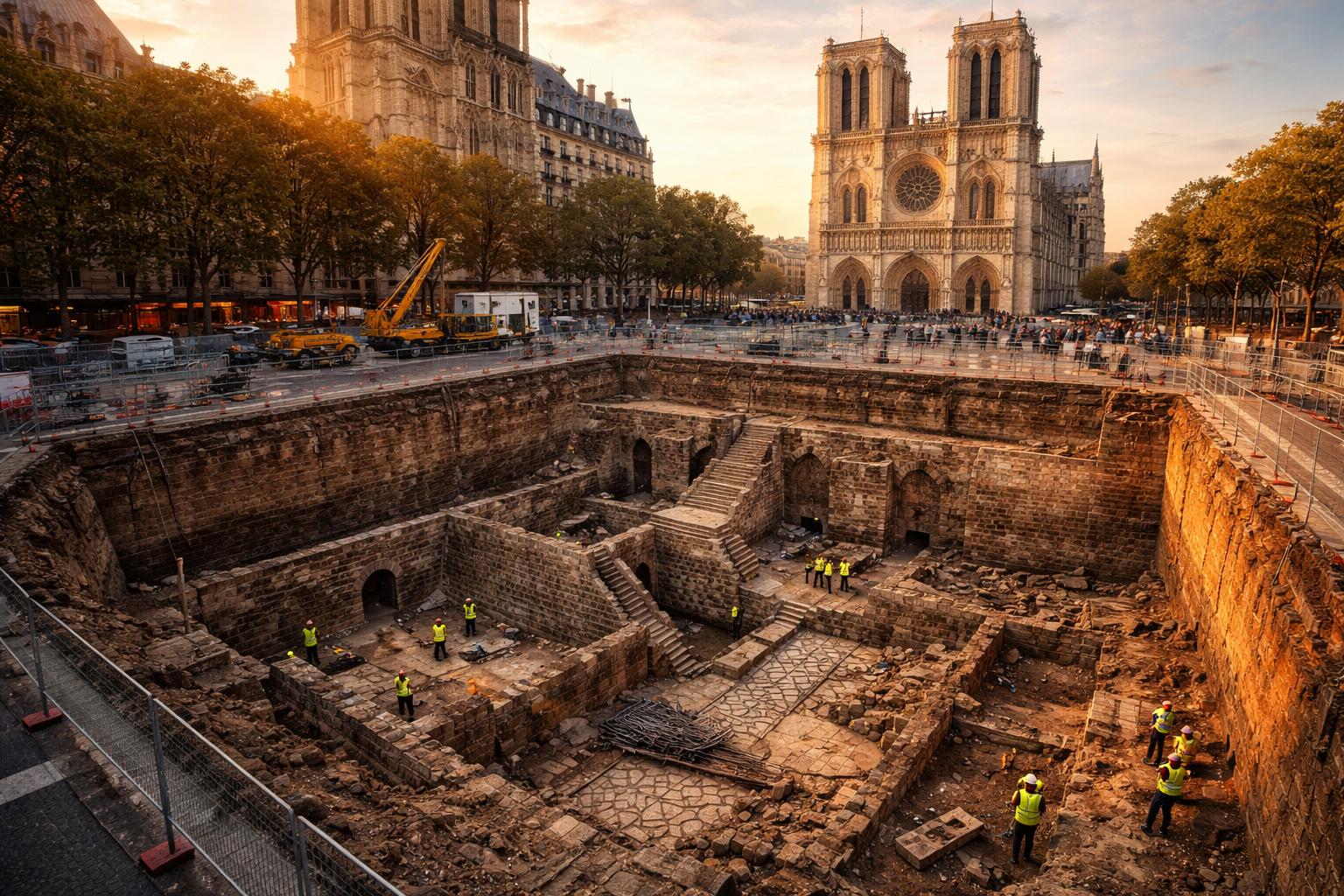 Pod placem przed Notre-Dame archeolodzy odsłaniają 2000 lat historii Paryża