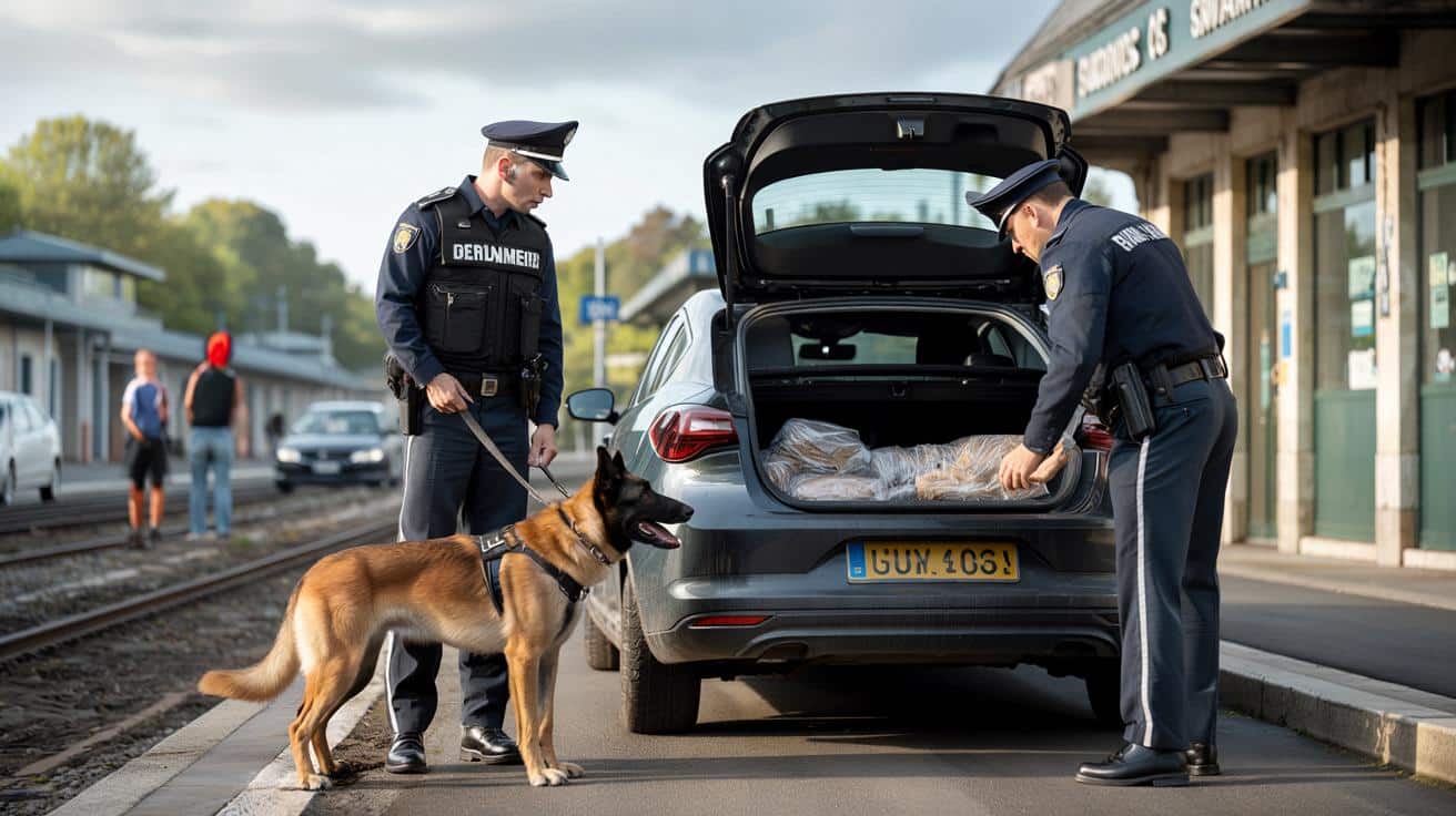 Policyjny pies zatrzymuje się przy aucie pod dworcem. W bagażniku czekała niespodzianka