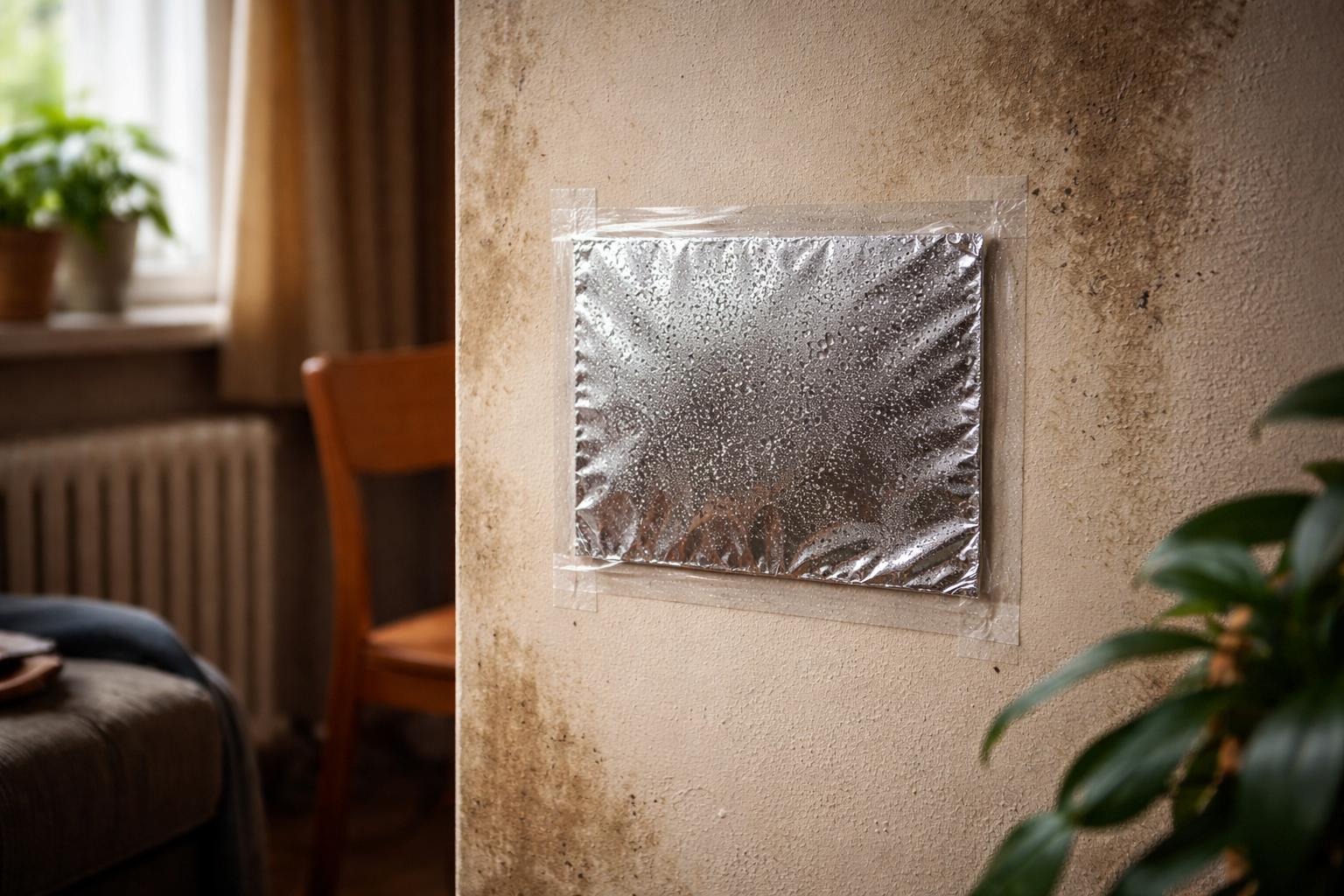Połóż folię aluminiową na ścianie i od razu wiesz, skąd bierze się wilgoć