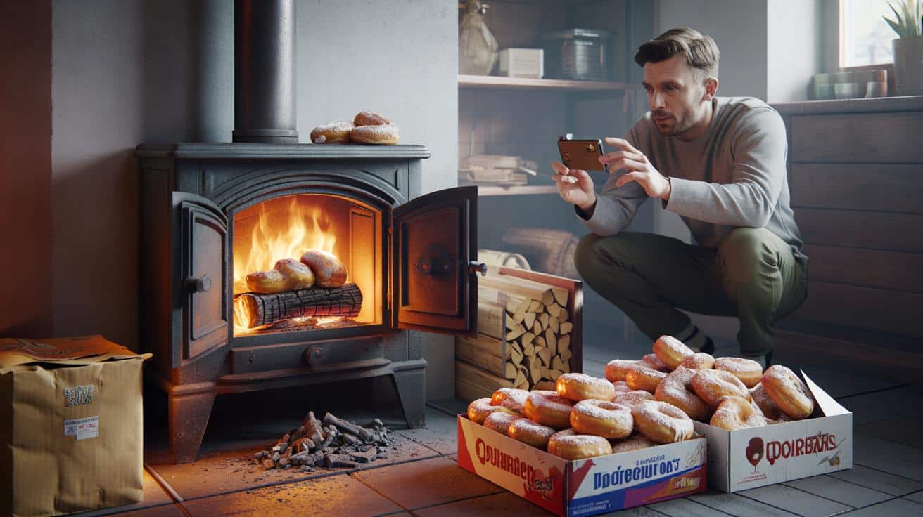 Polski youtuber pali pączki zamiast pelletu. Wyszło taniej niż drewno