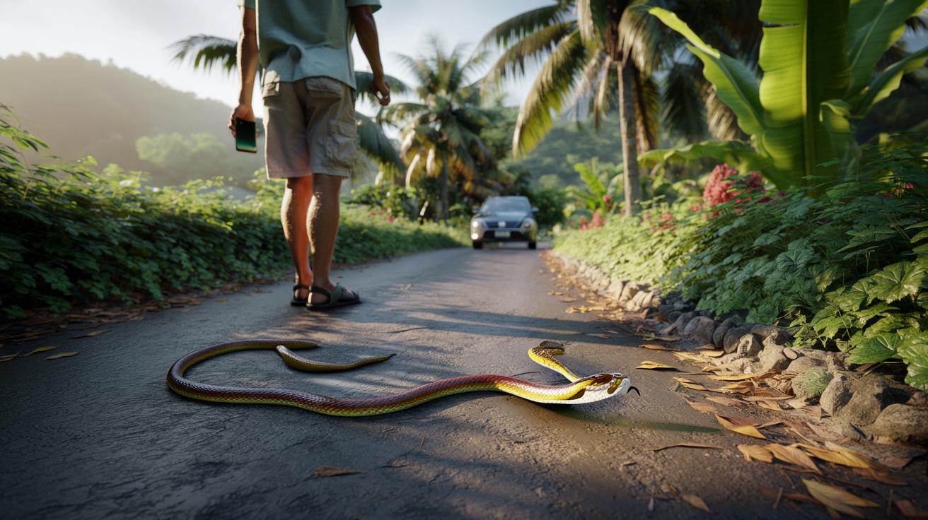Polują na węża w Gwadelupie. Czy mógł stanąć na twojej drodze?