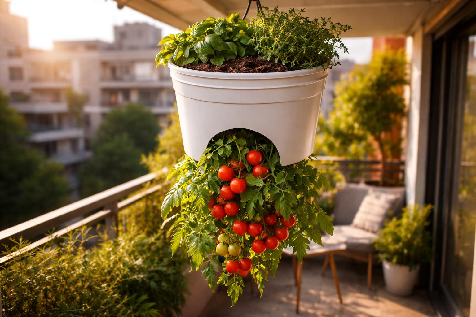 Pomidor rosnący do dołu głową: sprytny patent na mały balkon