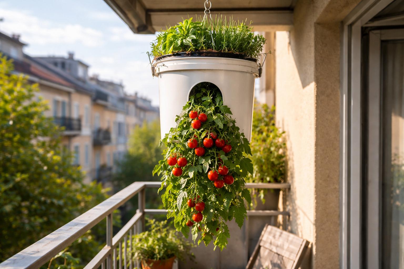 Pomidor rosnący do góry nogami? Zaskakująco sprytna sztuczka na mały balkon