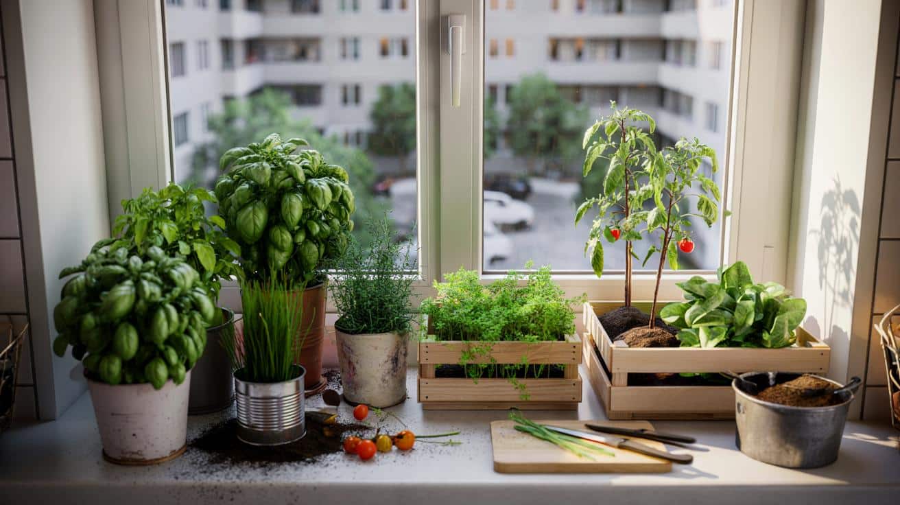 Pomysł na mini-warzywnik na parapecie w bloku