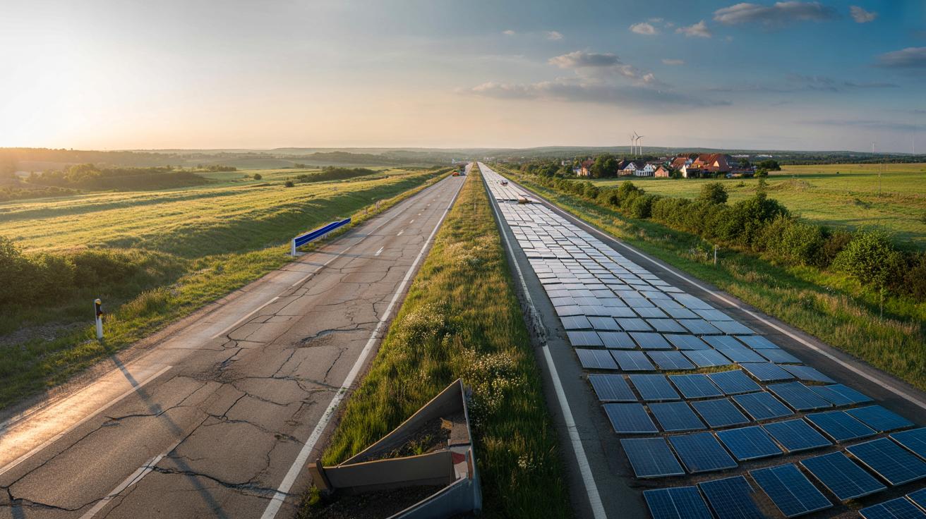 Porzucona autostrada w sercu Niemiec. Zamiast tirów pracuje tu słońce