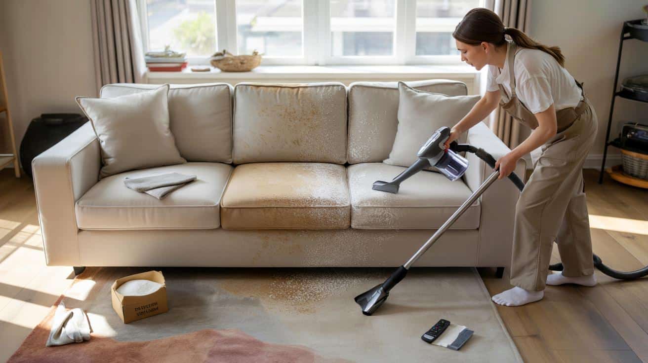 Profesjonalna sprzątaczka wyjaśnia jak szybko odświeżyć kanapę w salonie