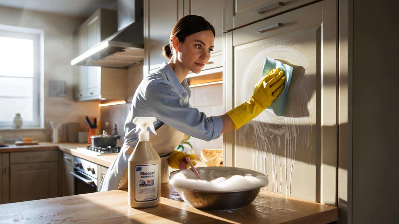 Profesjonalna sprzątaczka wyjaśnia jak szybko usunąć tłuszcz z frontów kuchennych