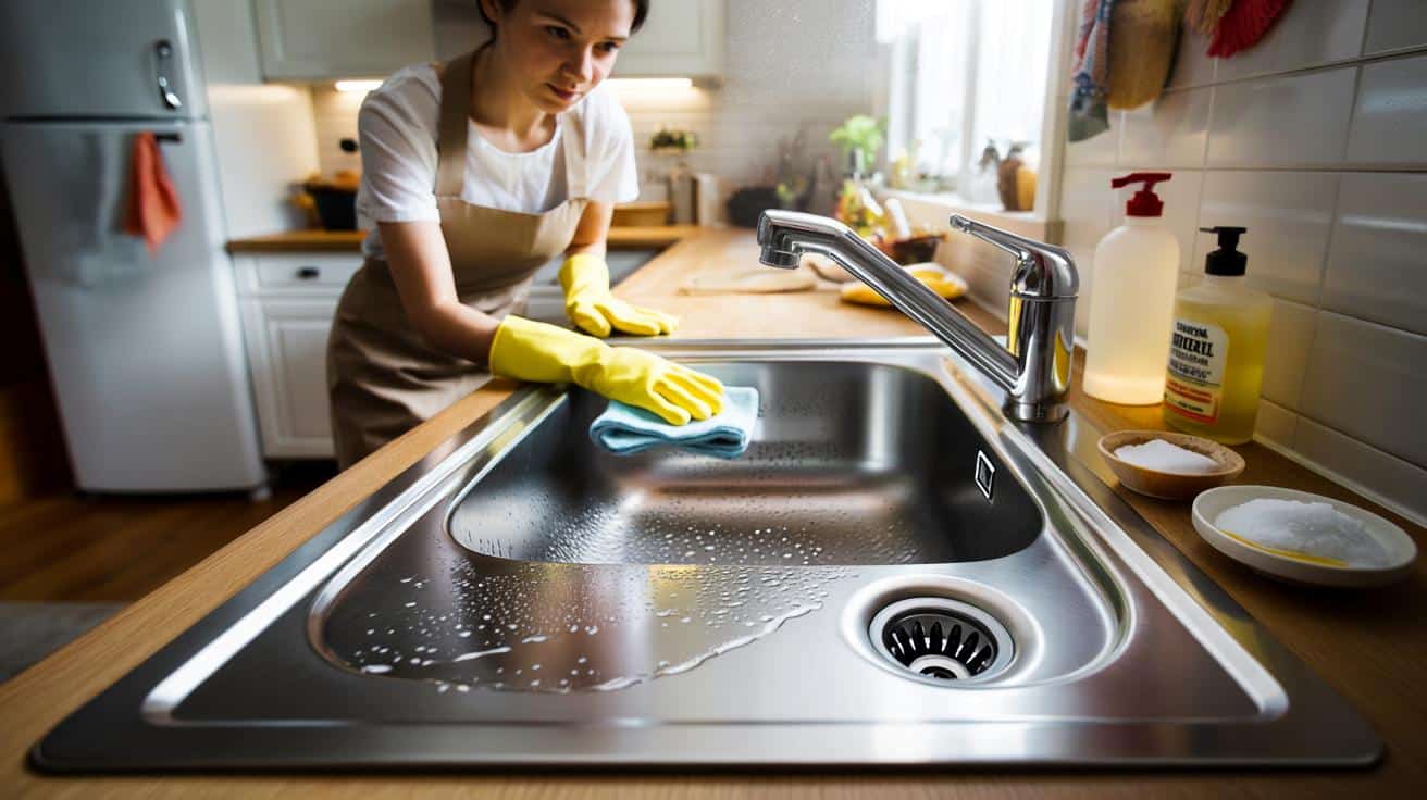 Profesjonalna sprzątaczka wyjaśnia jak szybko wyczyścić zlew ze stali nierdzewnej
